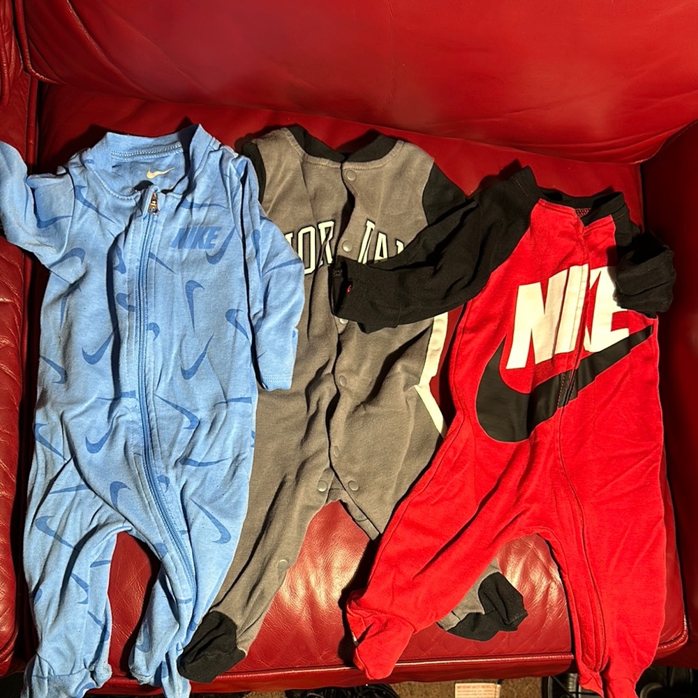Nike Blue and Gray Footies One Piece Collection